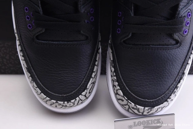 Kick Theory Retro 3 Court Air Purple Black Jordan CT8532-050 0724